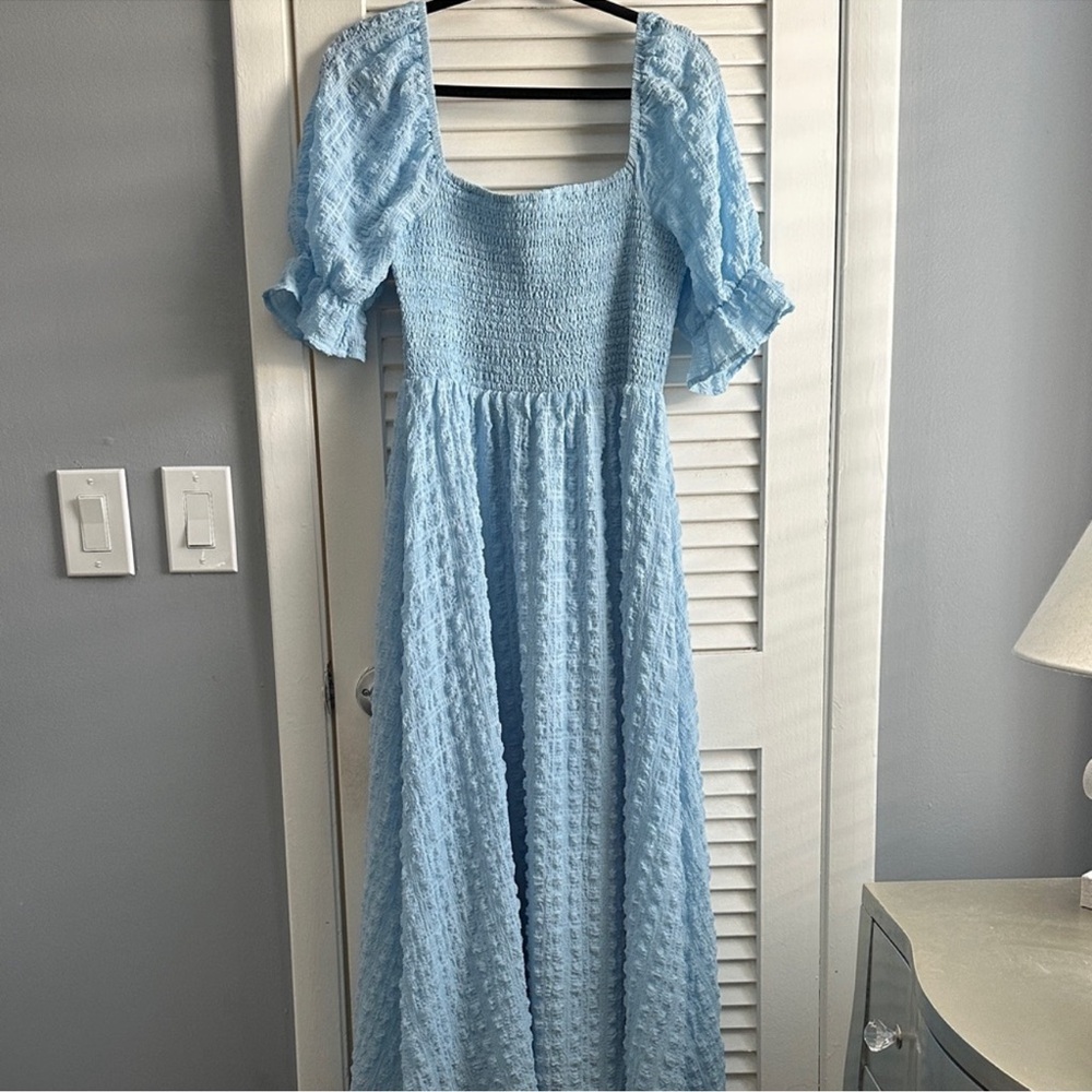 Altar’d State Maxi dress Large blue waffle